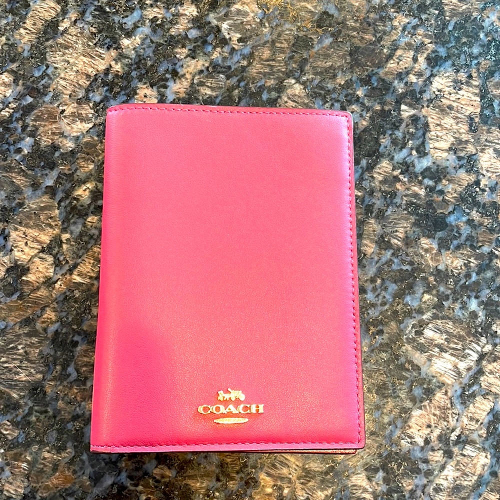 Coach leather passport holder